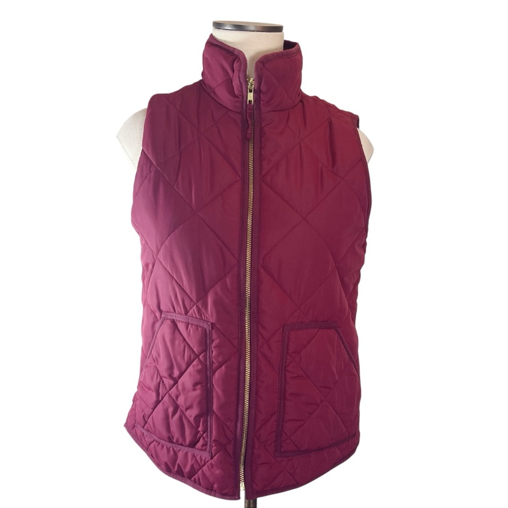 J. Crew‎ Mercantile Puffer Vest Size S Burgundy Gorpcore Outdoor Preppy A…
